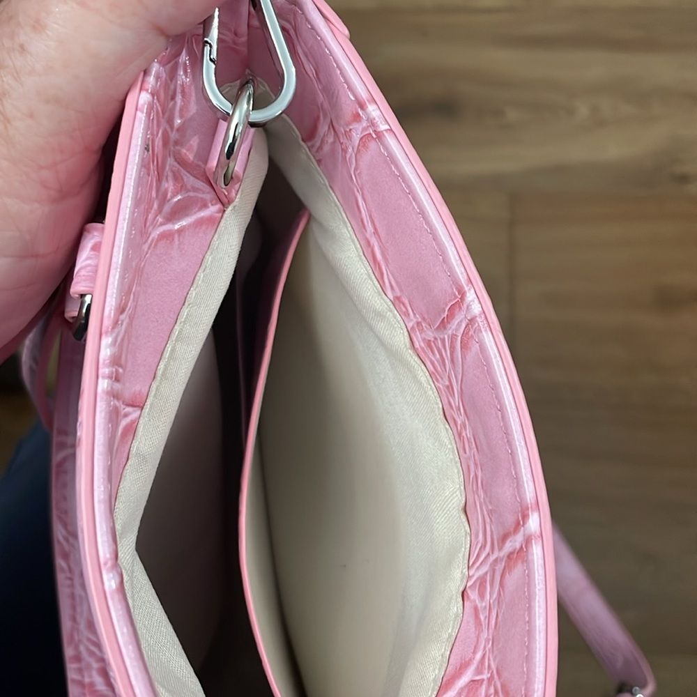Pink Croc-Embossed Women's Bag - Picture 3 of 7